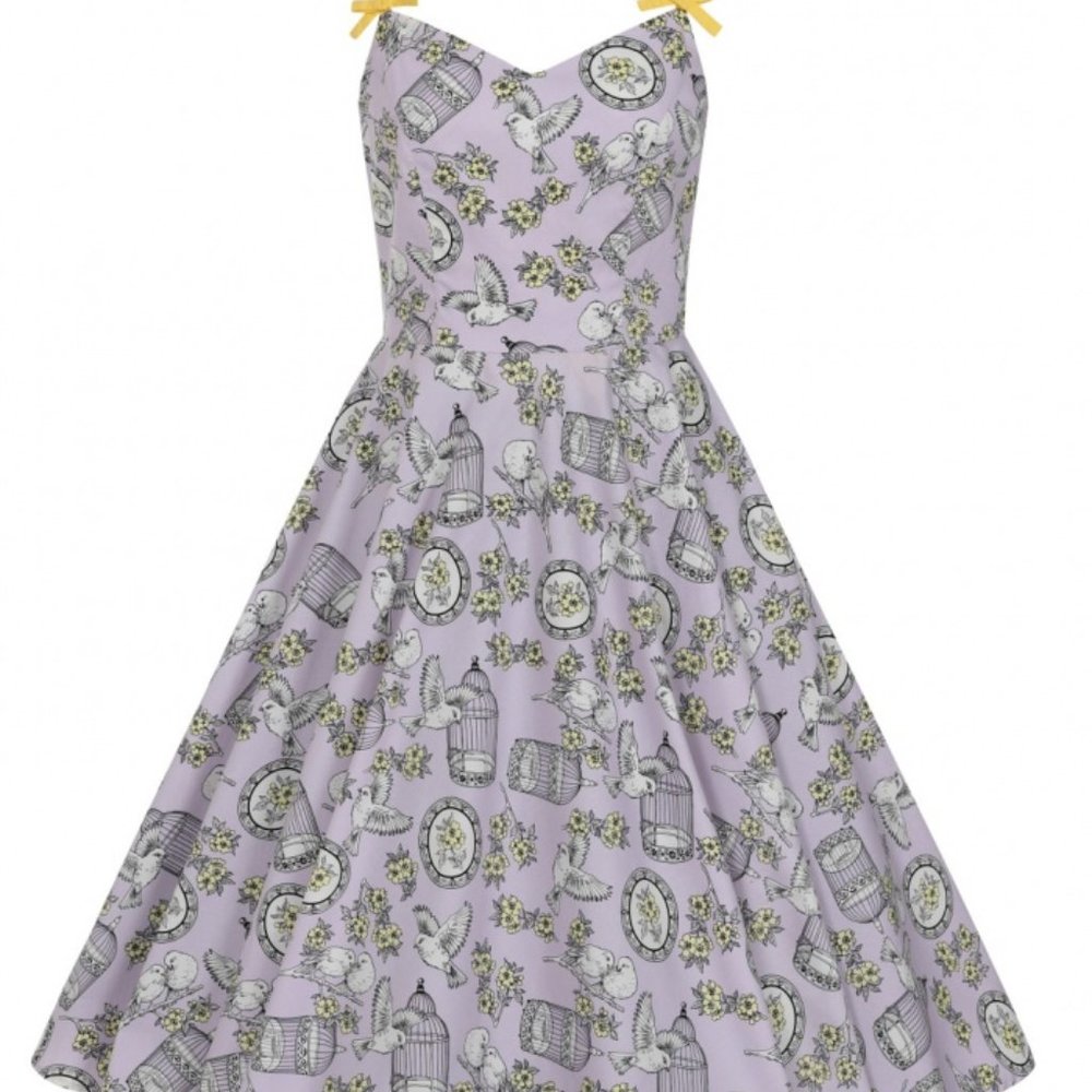 NEW Hell Bunny Lavender Plus Size Birdcage Dress 3X - Picture 3 of 5